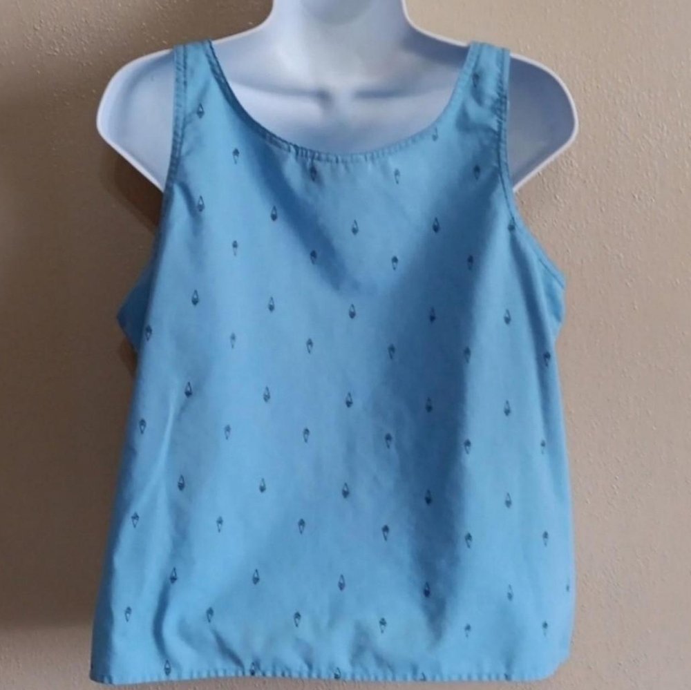 Vintage Blue Sailboat Print Tank Top, Women's Large,  Summer, Casual Code - Picture 3 of 7